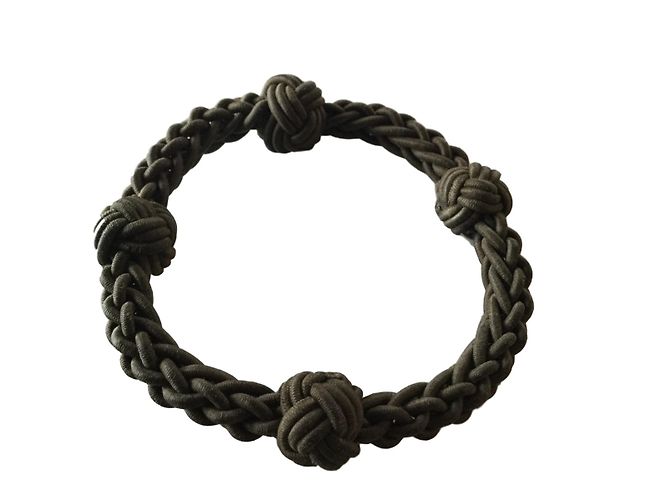 Pulseira Gucci de corda trançada kaki Caqui