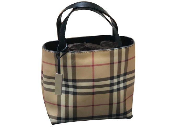 Burberry Cabas mini tote bag nova check Toile Multicolore  ref.62817