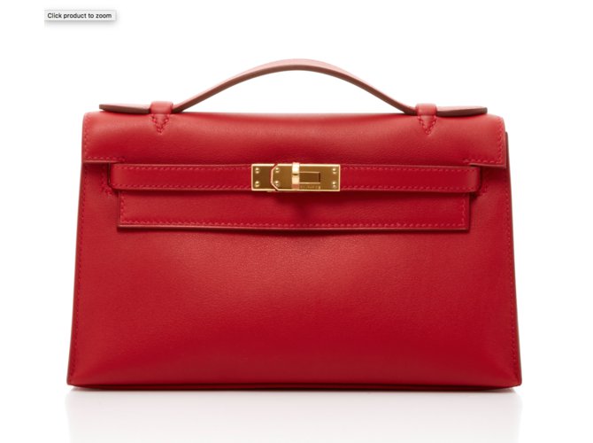 Kelly Hermès Clutch-Taschen Rot Leder  ref.62823