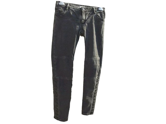 Maje Slim Jeans Grau Baumwolle