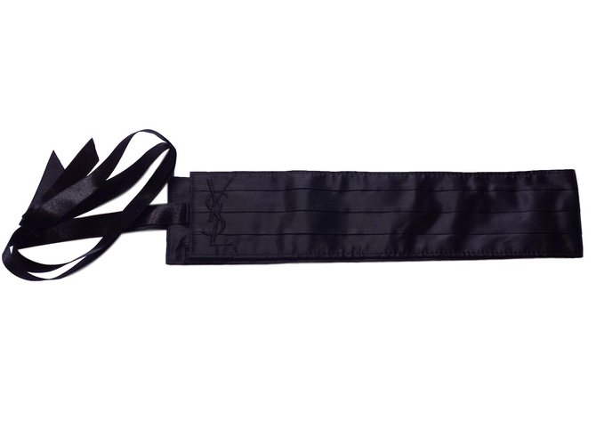 Yves Saint Laurent Ceintures Tissu Noir  ref.62879