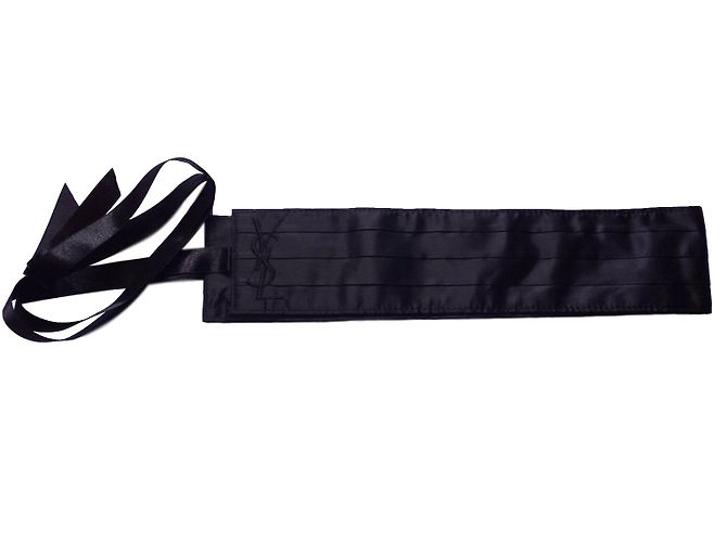 Cinturón Yves Saint Laurent de tela negra Negro