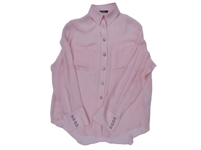 Balmain camisa de seda Rosa  ref.62923