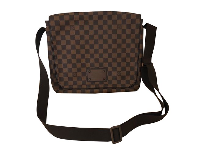 Louis Vuitton Brooklyn damier ebene Brown Leather  ref.62963