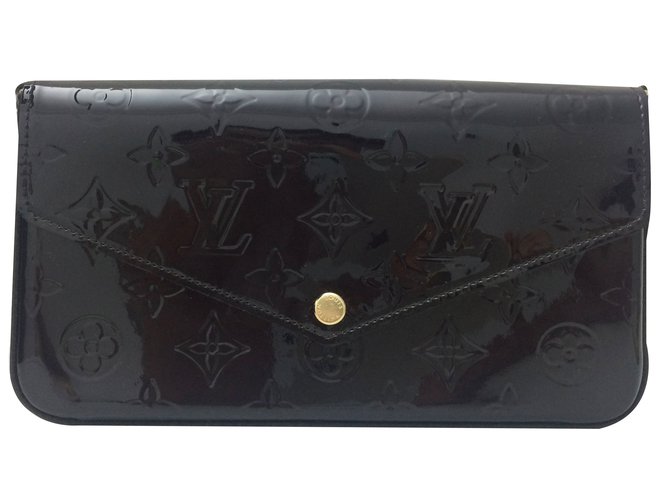 Louis Vuitton Clutch-Taschen Dunkelbraun Lackleder  ref.62985