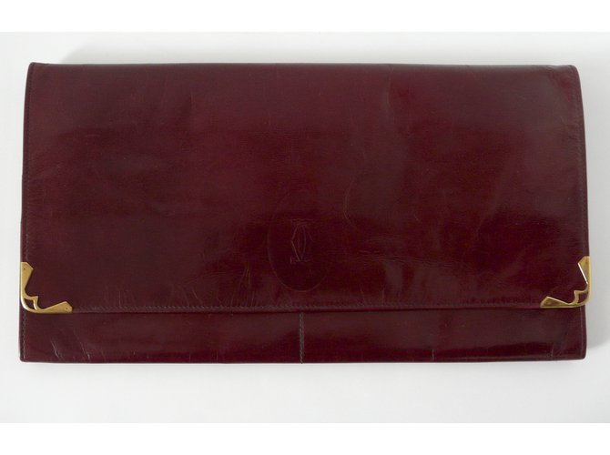 Cartier Clutch bags Dark red Leather  ref.62991
