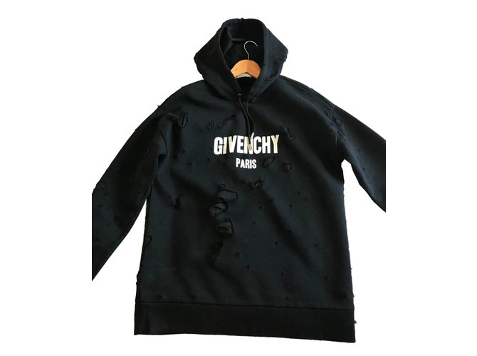 Givenchy Sudadera con capucha de gran tamaño Negro Algodón  ref.62992