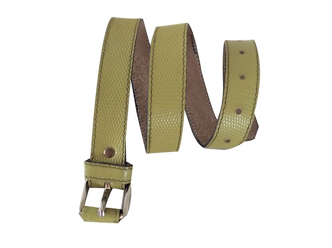 Autre Marque DOROTHÉE BIS Green Lizard Effect Leather Belt 80