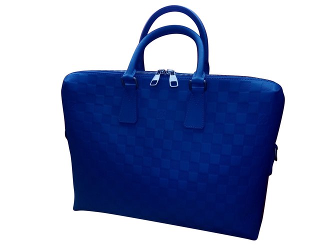 Louis Vuitton Neptune Damier Infini Couro Porte-Documentos Jour Bag Azul  ref.63133