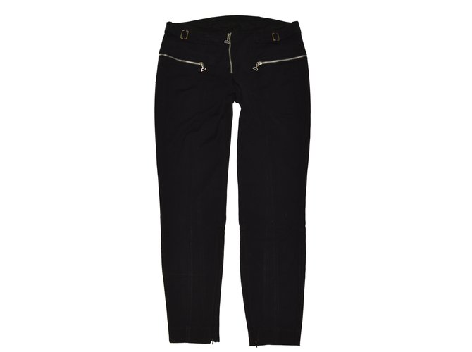 Dondup Pants, leggings Black Cotton Polyamide  ref.63134