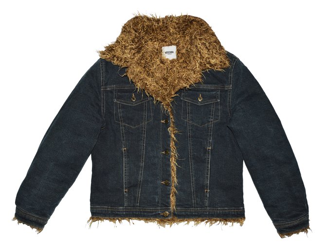 Moschino Girl Coats outerwear Blue Cotton  ref.63207