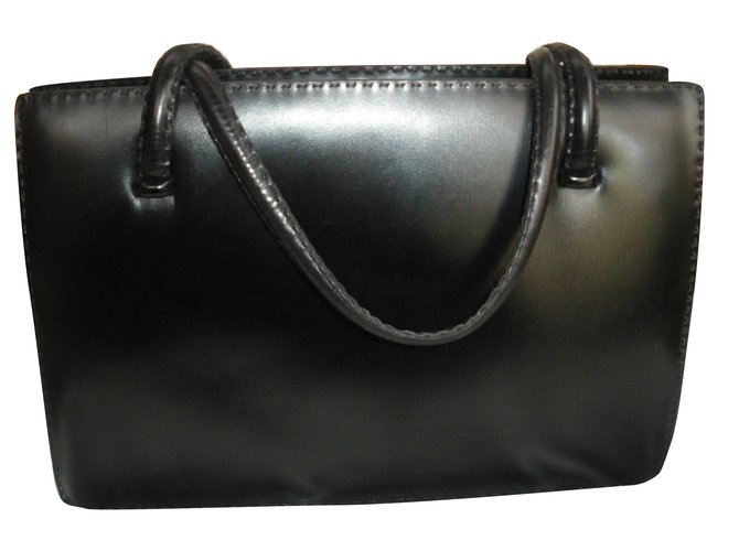 Autre Marque Vintage Handbag Black Leather  ref.63311