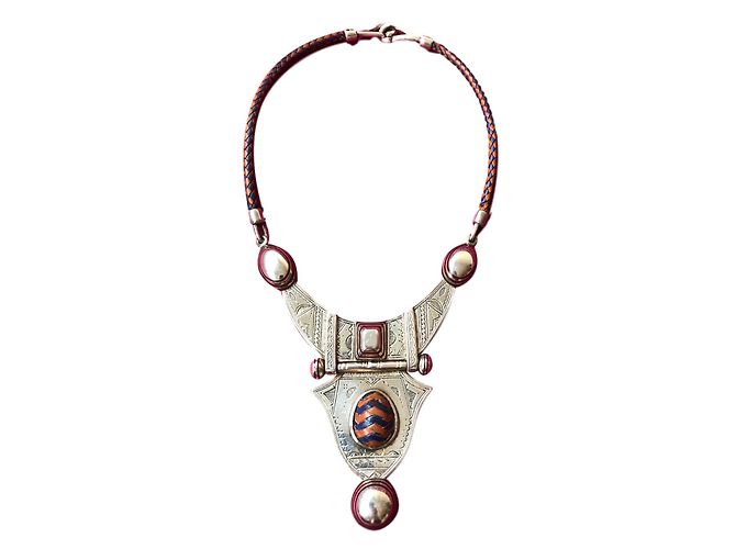 Hermès Collares Multicolor Plata