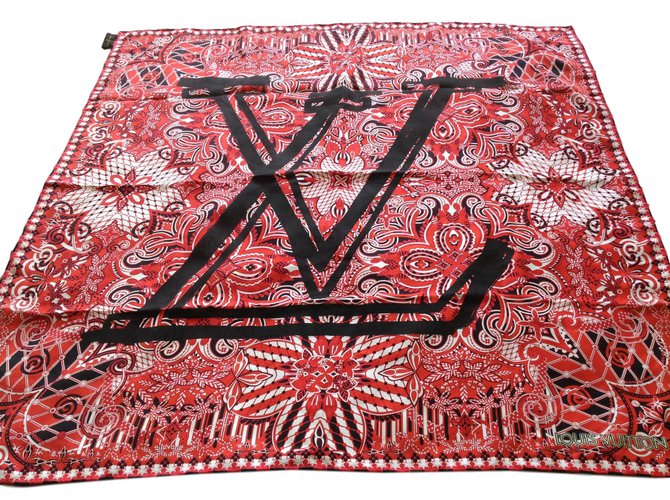 Louis Vuitton Le bandana Soie Rouge  ref.63348