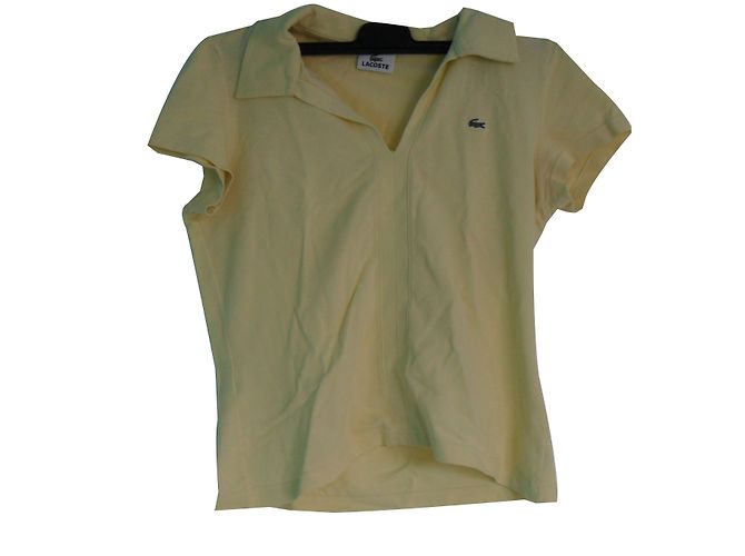 Polo Lacoste de algodón amarillo 