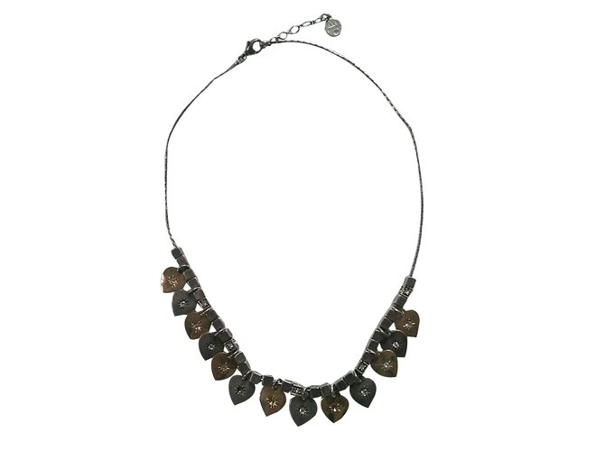 Gas Necklaces Silvery Golden Metal  ref.63505