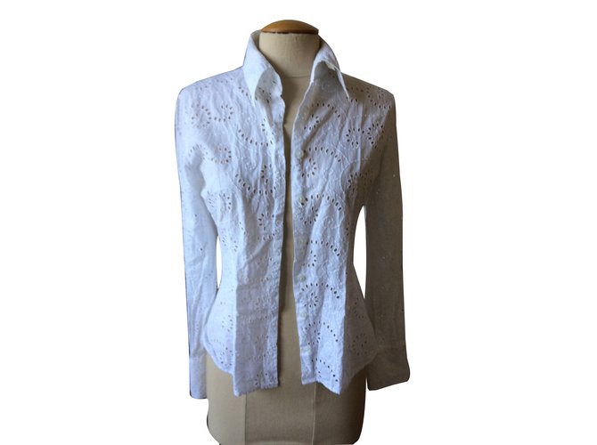 Chemisier Anne Fontaine en broderie anglaise Coton Blanc  ref.63506