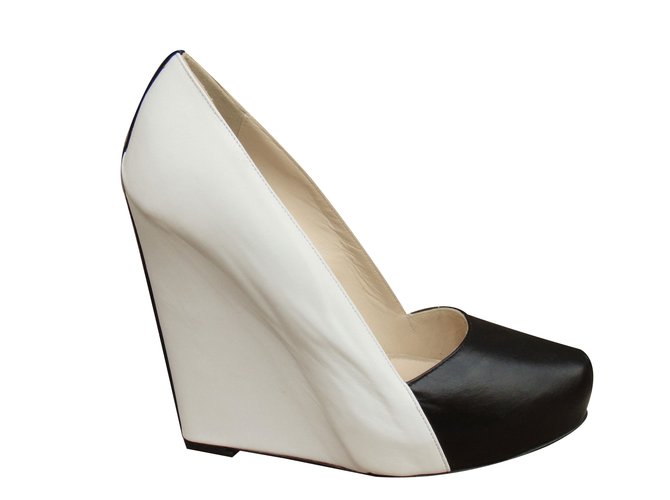 Autre Marque Charline de Luca Heels White Leather  ref.63525