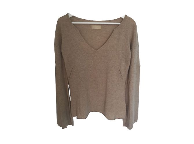 Zadig & Voltaire Kaschmir Pullover Beige V Ausschnitt