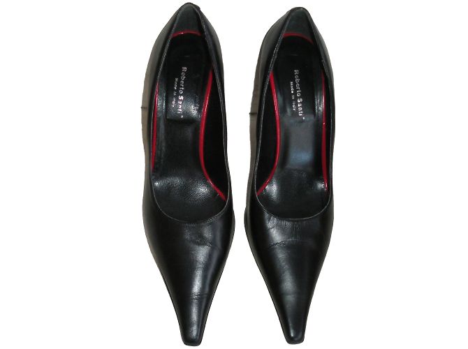 Autre Marque Décolleté in pelle nera con tacco 9 cm Nero