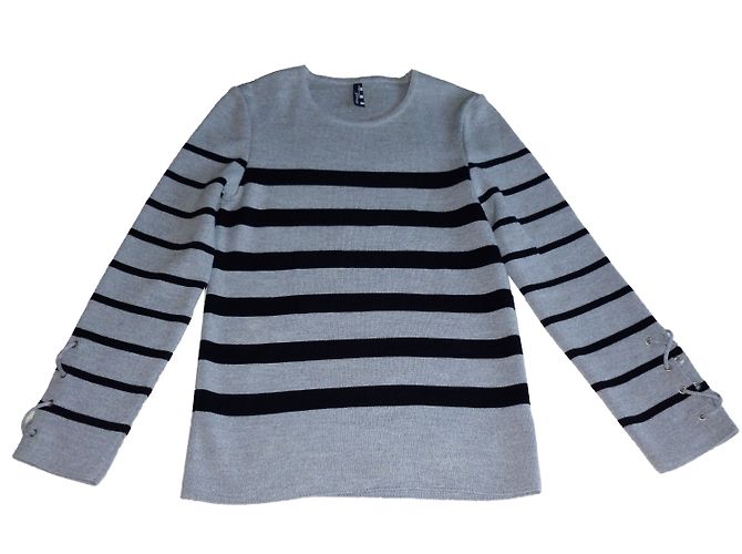 Saint James Miss Pullover Grau Wolle 