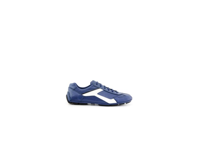 Zapatillas Prada Azul Cuero  ref.63565