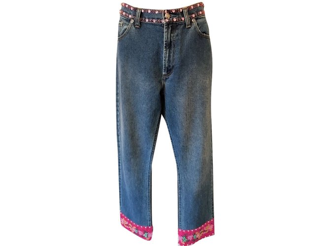 Karen Millen Jeans Pink Blue Denim  ref.63567