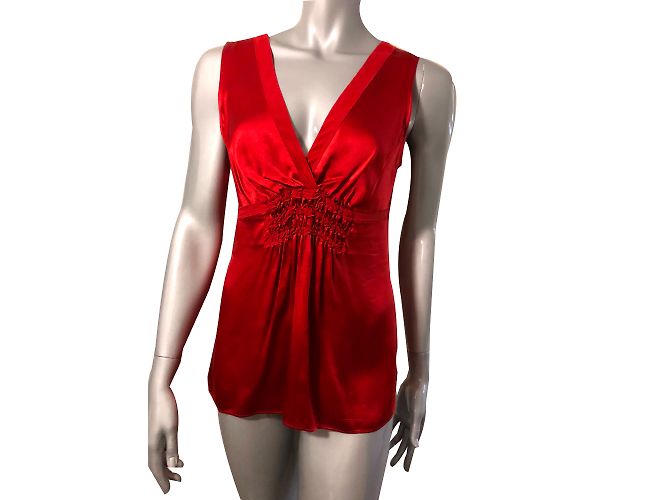 Top senza maniche in seta Bcbg Ruggine Rame