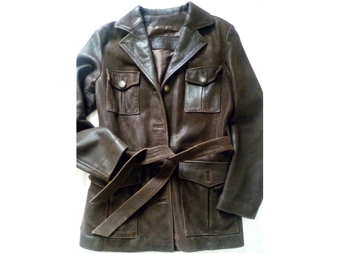 Autre Marque Jackets Dark brown Leather  ref.63602