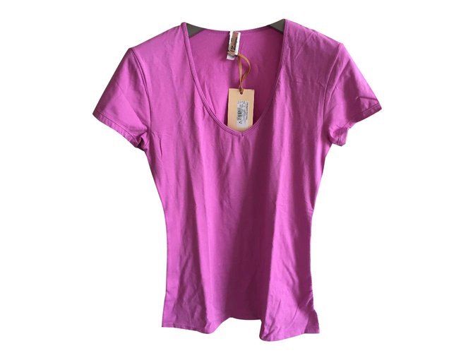 John Galliano t-shirt elasticizzata rosa Cotone Elastan  ref.63605