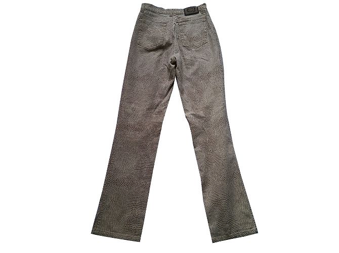 Jeans Roberto Cavalli in cotone stampato giallo