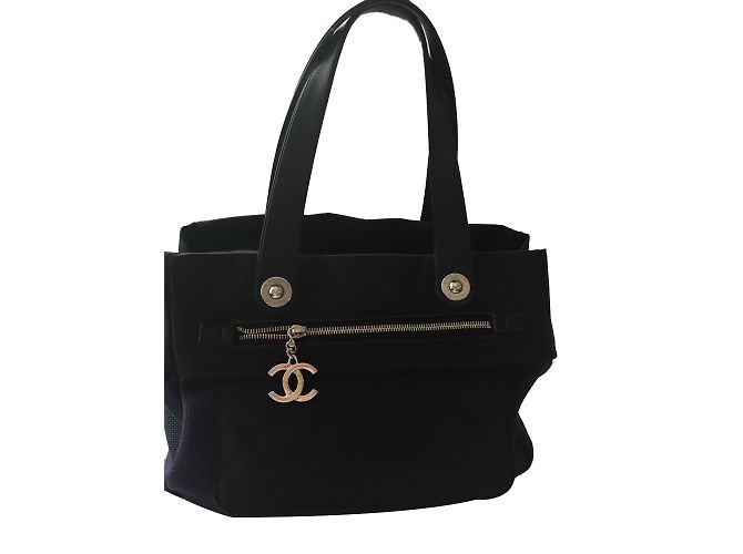 Borsa a mano Chanel blu e nera in pelle