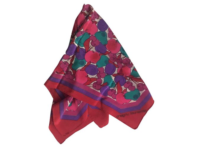 Vintage fruit print square scarf