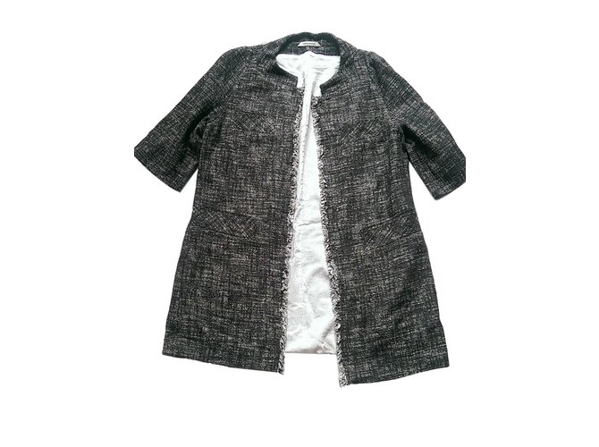 René Lezard Jackets Grey Silk Cotton Polyester Viscose  ref.63812