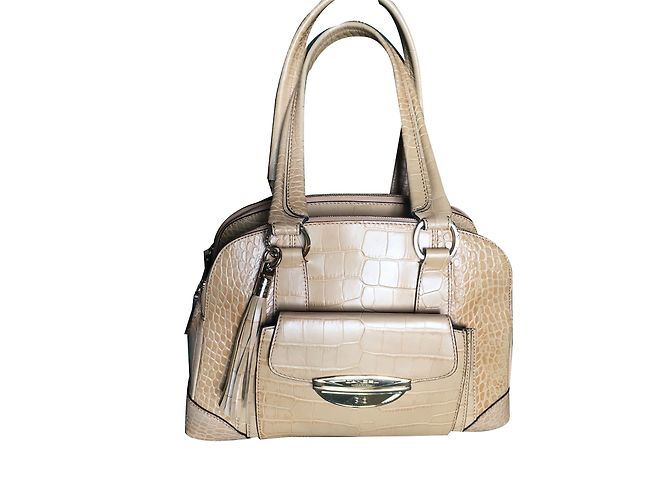 Bolsa Lancel Adjani em couro exótico dourado