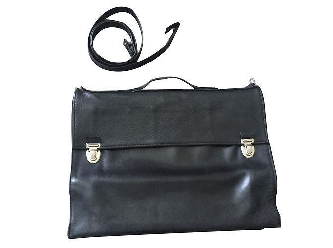 Autre Marque Borsa a mano Nathalie Laudon in pelle nera Nero