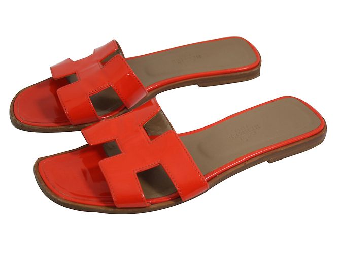 Oran Hermès Mules Rosso