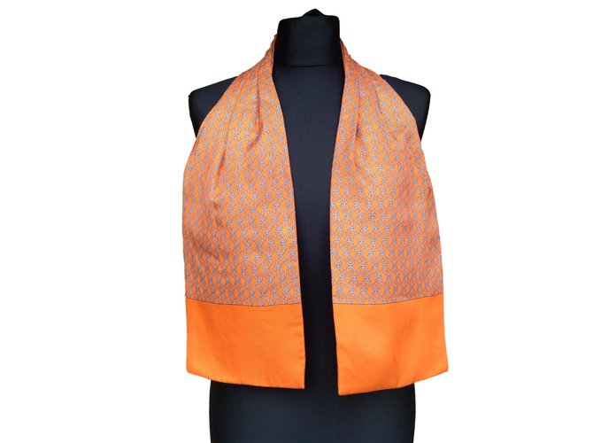 Hermès Men Scarves Orange Silk  ref.63870