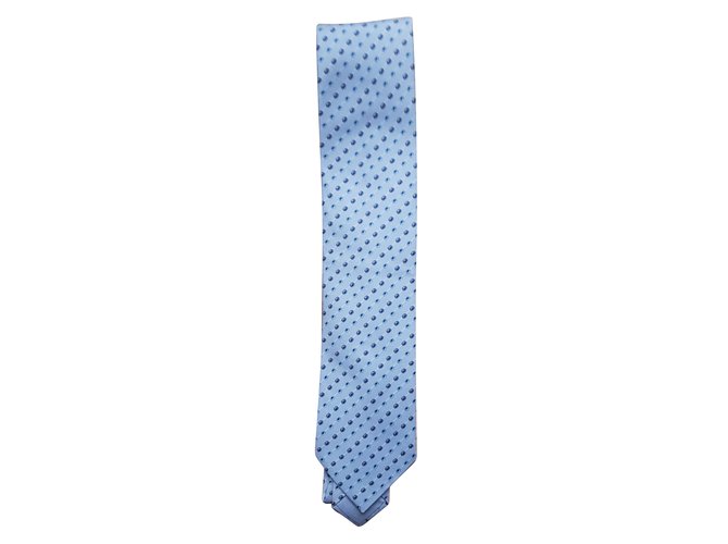 Hermès Cravatte Blu Seta  ref.63889