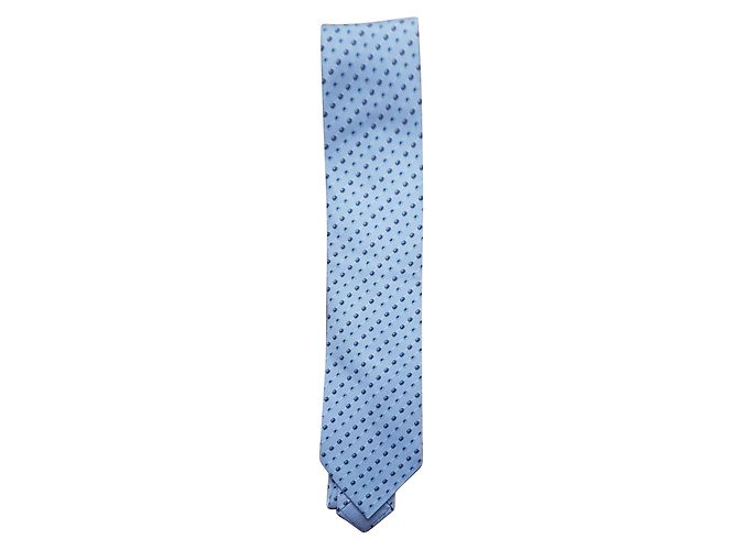 Hermès Cravatte Blu Seta