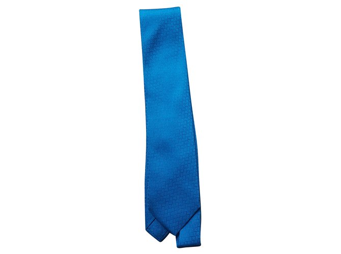Hermès Cravates Soie Bleu  ref.63892