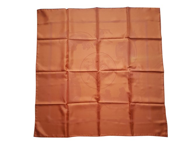Hermès Silk scarves Orange  ref.63910