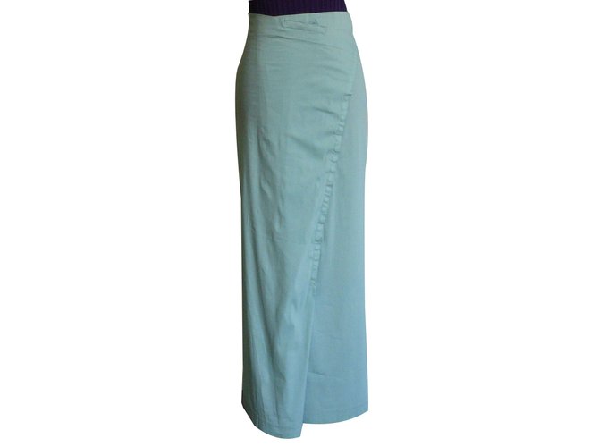 Issey Miyake Skirts Blue Green Cotton Elastane Nylon  ref.64027