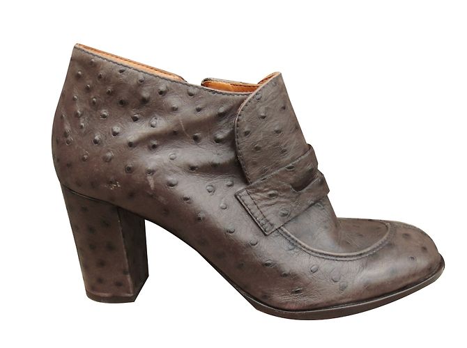 Chie Mihara Stiefeletten aus braunem Straußenleder Größe 40