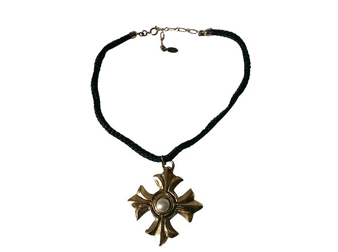 Autre Marque Collana G Paris Jacky in metallo dorato e perla bianca D'oro