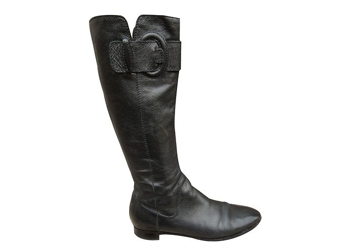 Botas Sergio Rossi de cuero negro 39.5 IT