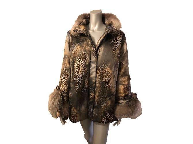 Marina Rinaldi Leopard Print Parka Jacket