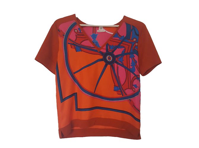 Hermès Pull en soie Hermes Orange