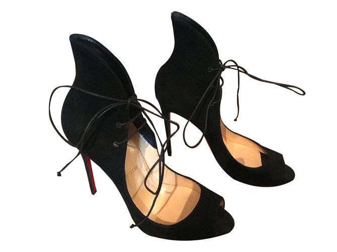 Christian Louboutin Sandals Black Leather  ref.64340
