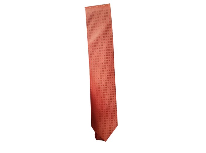 Hermès Cravatte Arancione Seta  ref.64427